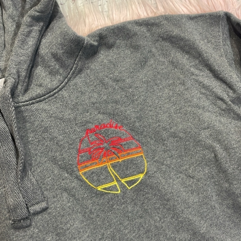 Maison Labiche Paris Gray Palm Embroidered Cropped Sweatshirt - Picture 4 of 9